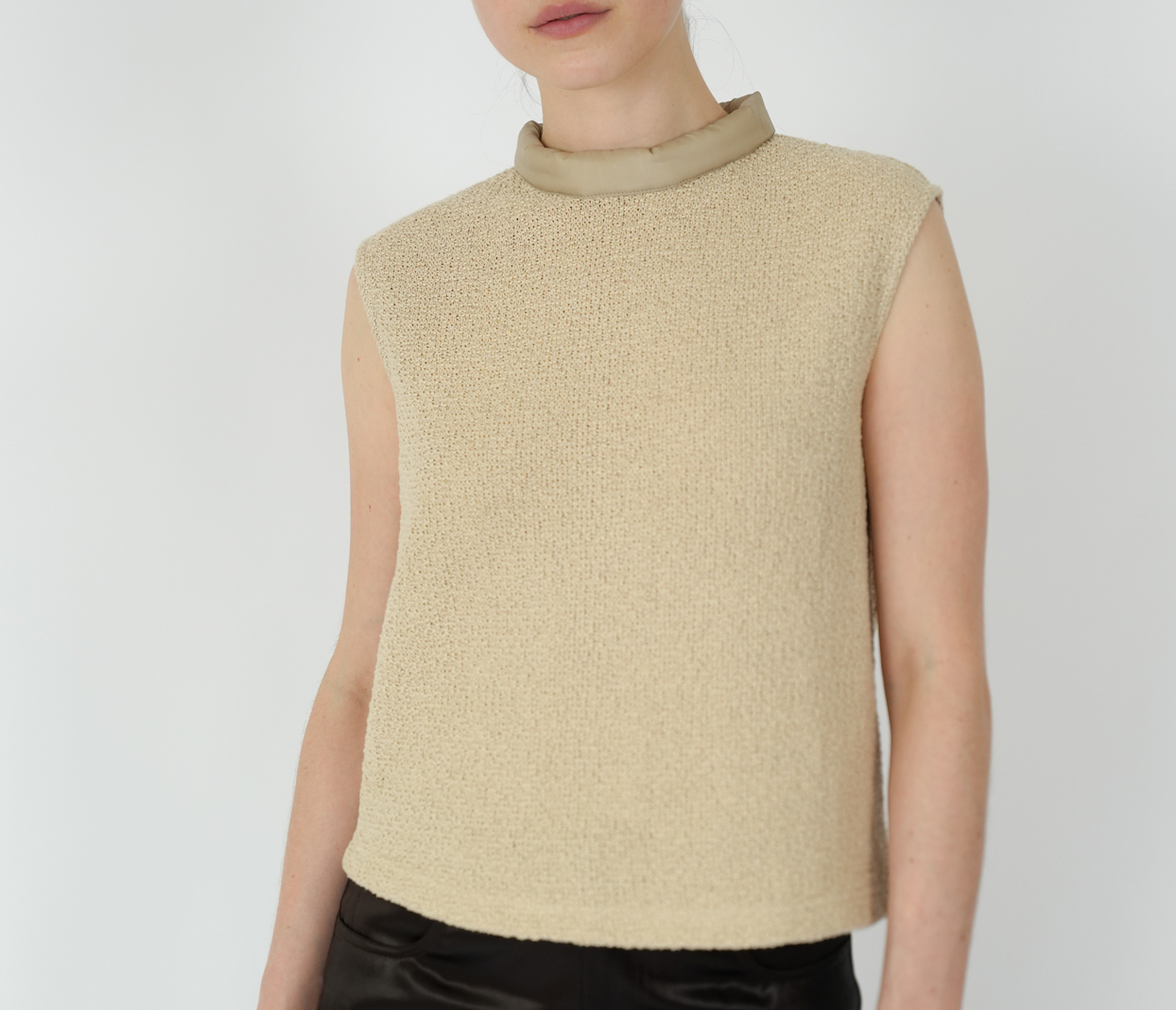 como sleeveless knitted jersey tower top