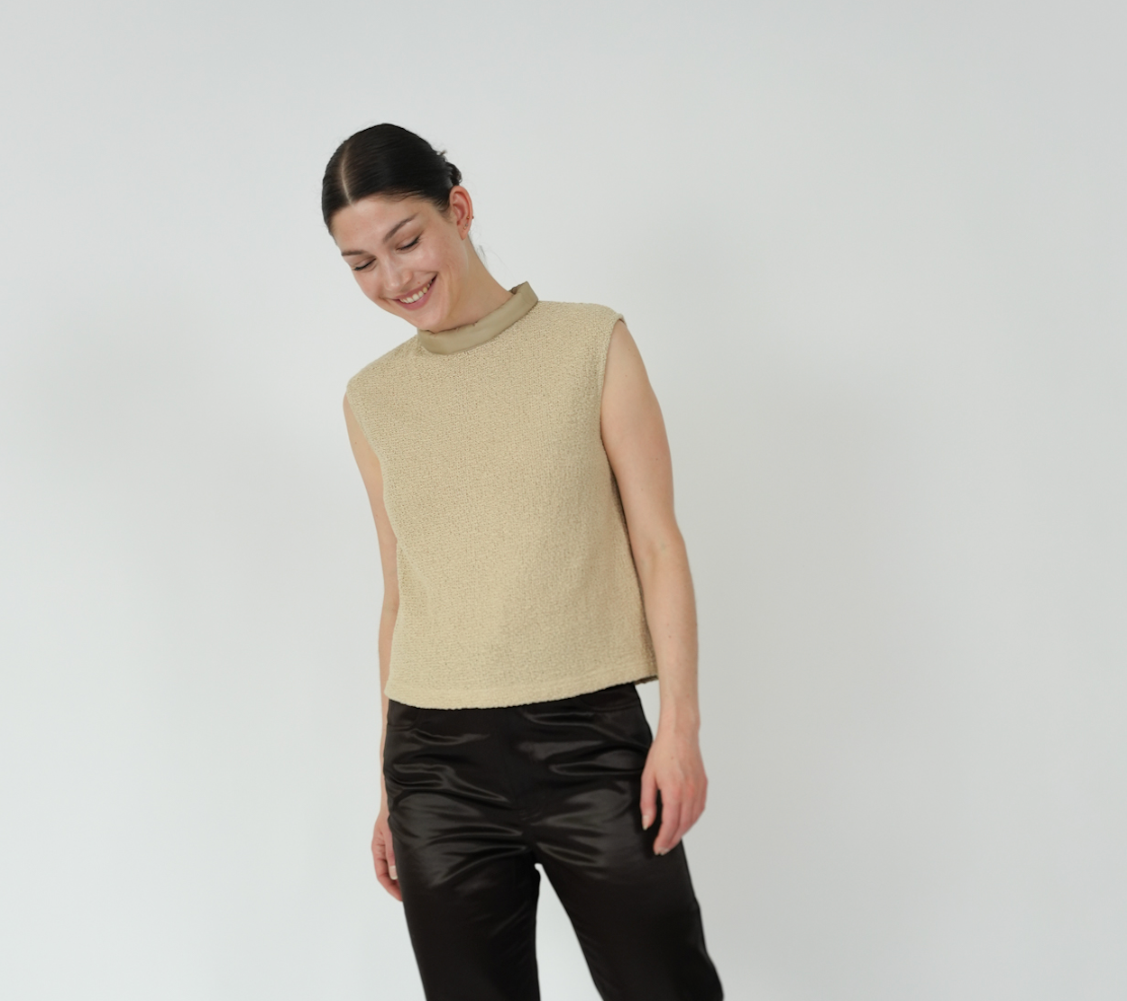 como sleeveless knitted jersey tower top